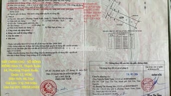 ĐẤT CHÍNH CHỦ Hẻm 31, Thạnh Xuân 14, Phường Thạnh Xuân, Quận 12, HCM