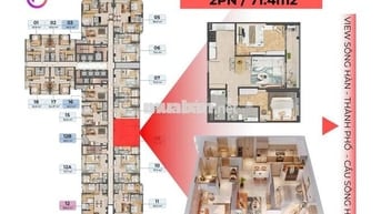 Cực Hiếm căn hộ 2PN view trực diện sông Hàn- Sổ Hồng sở hữu lâu dài