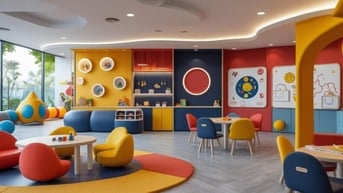 Xu hướng phối màu trong thiết kế khu vui chơi trẻ em 2026