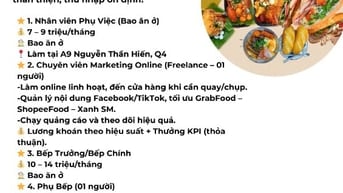 TUYỂN DỤNG – BÁNH MÌ XÔI MẶN CHẢO CHẤM MÁ BA