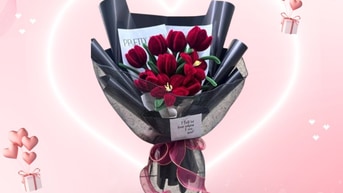 Hoa hồng handmade kẽm nhung tiệm nhà Milcah 