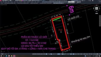 Mình chính chủ cần bán nhà 6m3x21m: công nhận 116 ,5m2,đường 6m xe oto
