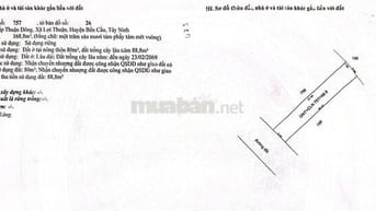 Bán đất thổ cư 10,5 x 30 m2 mặt tiền đường nhựa trung tâm xã Lợi Thuận