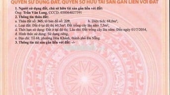 Cần bán lô đất kiệt sau lưng nhà mặt tiền Nguyễn Như Hạnh