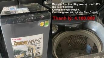 Thanh lý máy giặt Toshiba 12kg Inverter, mới chưa sử dụng