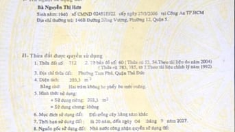 Đất mặt tiền đường Tam Bình,  sổ đỏ riêng