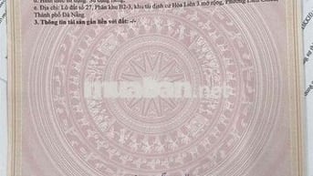 Cần bán đất đường Ngô Miễn , Phường Liên Chiểu , TP Đà Nẵng .