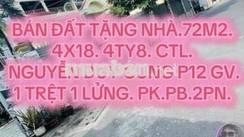 SIÊU RẺ.MUA ĐẤT ĐƯỢC NHÀ.4X18.NGUYỄN DUY CUNG. 4TY85. CTL.