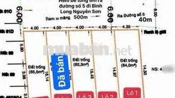 Đất nền đường 6m, khu phân lô, sát bên Tân Phú