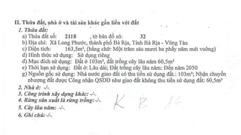 BÁN ĐẤU GIÁ TS VIB L4_XÃ PHƯỚC LONG, TP BÀ RỊA, BRVT (NAY LÀ TPHCM)
