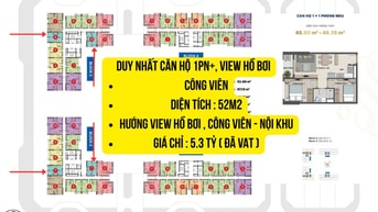 2pn view sông căn hộ Victoria Village 52m2 giá 5.3 tỷ bao gồm VAT