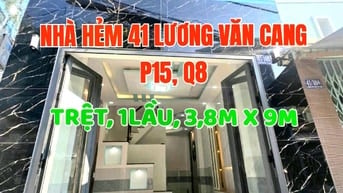 Nhà căn góc, Trệt, 1lầu, 3,8m x 9m, Hẻm 41 Lương Văn Cang, P15, Q8