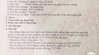 Cần bán gấp lô đất chính chủ Gò Vấp