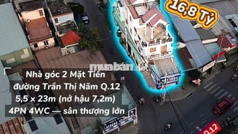 Q.12 Nhà shr góc 2 mặt tiền nở hậu Trần Thị Năm CHÍNH CHỦ