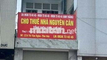 Cho Thuê Mặt Tiền 224 Võ Văn Ngân Thủ Đức 8 Phòng, 4WC, 322m2 Nền