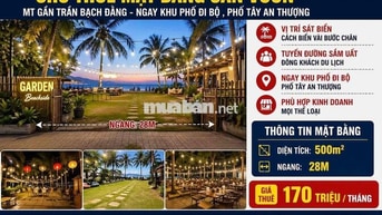 CHO THUÊ MẶT BẰNG SÂN VƯỜN MT GẦN TRẦN BẠCH ĐẰNG - NGAY KHU PHỐ ĐI BỘ