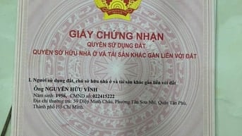 Bán nhà chính chủ gần Aeon Tân Phú, số 1B Sơn Kỳ