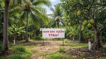 BÁN LÔ ĐẤT VƯON AN SƠN 01 174M2 NGANG 10M DÀI 17,4M2 CÓ 50M2 THỔ CƯ
