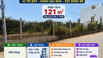 BÁN ĐẤT 121m2 TRÒN 6 tỷ - Ngang 8.2m siêu hiếm - hẻm xe hơi Linh Đông