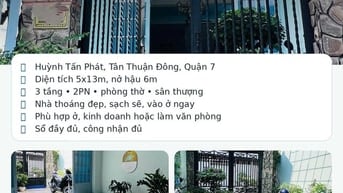 NHÀ 3 TẦNG MẶT TIỀN 1 SẸC NAM LONG Q7 – 6,9 TỶ TL