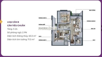 Tháng 8/2026 bàn giao căn hộ cao cấp trung tâm ĐN, 2PN 63,3m2 2,9 tỷ 