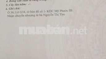 Chính Chủ cần bán gấn lô đất Kdc Mỹ Phước 3