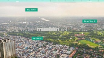 Bán CH 2PN view sân golf + sông SG 66,2m2 tại Happy One Mori, 2.559 tỷ