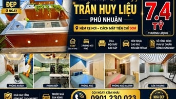 NHÀ MỚI ĐẸP Ở NGAY -TRẦN HUY LIỆU, PHÚ NHUẬN - HẺM XE HƠI CÁCH VÀI CĂN