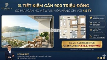 CĂN HỘ VEN SÔNG HÀN - PENINSULA ĐÀ NẴNG KHAI THÁC DÒNG TIỀN 300TR/NĂM