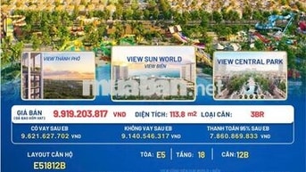 Bán gấp căn hộ 3PN View Biển và Công Viên Sun World Sở Hữu Lâu Dài