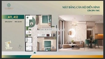 BÁN CĂN HỘ 2PN CHỈ 55TR/M2 THE EMERALD 68