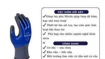 Găng Tay Đa Năng Nitrile EXCIA GT337– Bám chắc, bảo vệ tay trong môi t