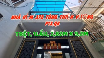 Nhà 1 trệt, 1lầu, Hẻm 372 Tùng Thiện Vương, P13, Q8. N2,8m/NH x D9,22m