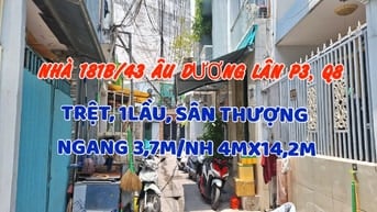 Nhà mới tuyệt đẹp, 1trệt, 1lầu, ST. Ngang 3,7m/NH4m x Dài 14,2m