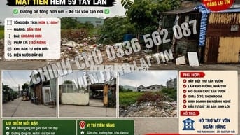 🔥 CHÍNH CHỦ BÁN 2 LÔ ĐẤT LIỀN KỀ – MẶT TIỀN HẺM 59 TÂY LÂN 🔥
