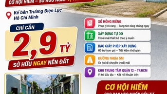 Ai chưa có đất Sài Gòn, chỉ 2,9ty ngay TT Q12, bên trường Điện Lực HCM