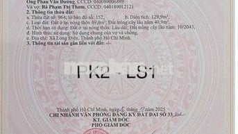CHÍNH CHỦ GỬI BÁN CẮT LỖ SÂU NGAY TT TAM PHƯỚC LONG ĐIỀN