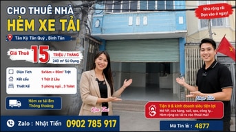 🏠 CHO THUÊ NHÀ HẺM XE TẢI – TÂN KỲ TÂN QUÝ, BÌNH TÂN