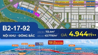 Chỉ 43tr/m2. Đất Đại lộ Võ Chí Công-view nội khu, lô B2-17-92,DT 113m2
