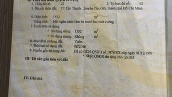 Bán đất trung tâm xã cần giờ gần bên Vingroup 6tr/m²