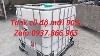 Bồn nhựa công nghiệp có khung, tank cũ, bồn nhựa màu trắng 1000l hàng 