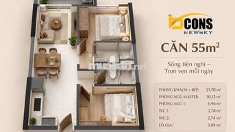 Chỉ *** 1 căn 2PN-2WC giá chỉ 2 tỷ 7, trả trước 600tr