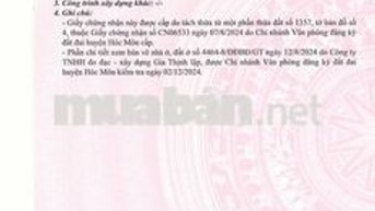 CẦN BÁN ĐẤT THỔ CƯ 94 M KHU DÂN CƯ HIỆN HỮU XÂY DỰNG TỰ DO