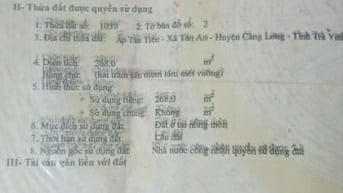 “Chính chủ bán đất 268m² xã Tân An, Càng Long, Trà Vinh – có sổ riêng”