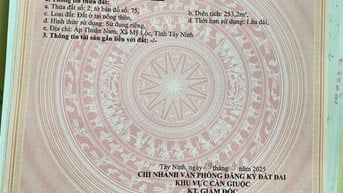 BÁN ĐẤT THUẬN NAM XÃ MỸ LỘC TỈNH TÂY NINH