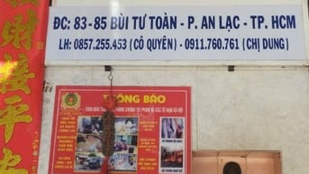 Cho thuê phòng 83 - 85 Bùi Tư Toàn, P.An Lạc, DT 3x4m, 1 triệu/tháng