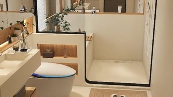 Nhà trệt 2 lầu Biệt thự bên ngoài Cửa Hộp kim nhôm bên trong nội thấGỗ