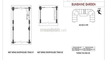 Chính chủ cho thuê căn shophouse G2 - 09 dự án Sunshine Garden