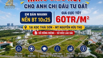 NGỘP - Bán nhanh nền 10x25 khu biệt thự Thái Sơn 1 - MT Nguyễn Hữu Thọ