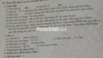 NHÀ MẶT TIỀN đường NGUYỄN LƯƠNG BẰNG trục chính 33m hướng Đông Bắc